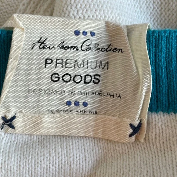 We The Free Cream Blue Cropped Knit Sweater Long Sleeve Casual Womens Size L Nwt - Picture 9 of 9